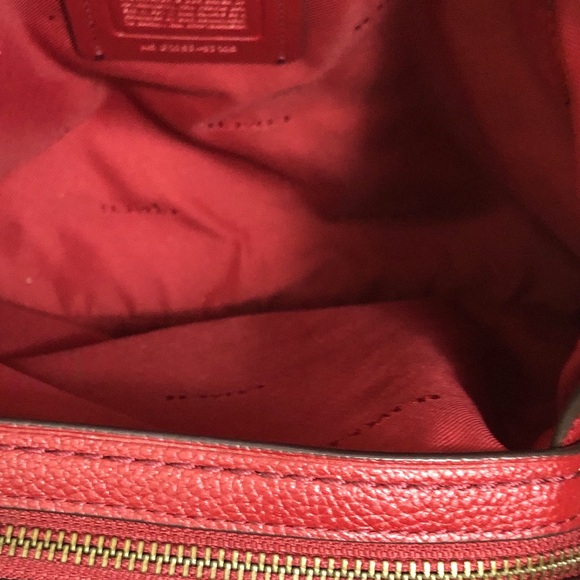 Coach Red Leather Satchel Bag - Picture 11 of 14